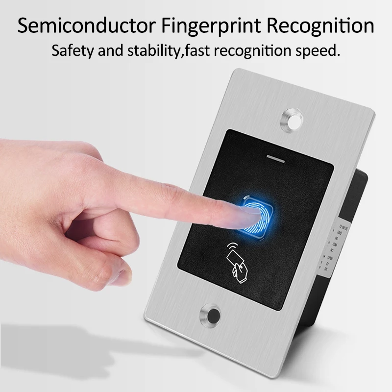 Metal Mini IP66 Waterproof RFID Reader Keyless Door Opener Access Control Scanner Embedded Fingerprint Reader