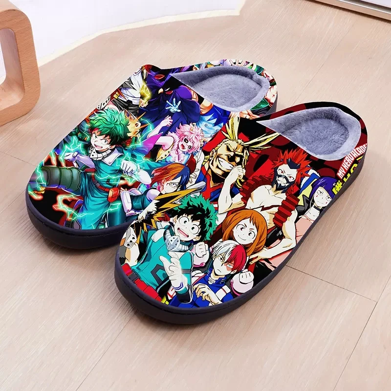 

Winter Warm Slipeers for Men Women Kids Anime My Hero Academia Midoriya Izuku Deku Bakugou Shoto Cosplay Indoor Cartoon Slippers