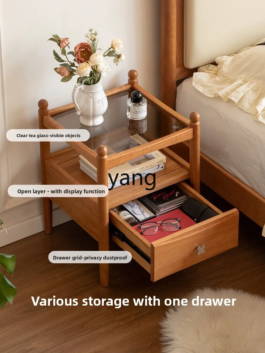 TGF طاولة بجانب السرير من الخشب الصلب، خزانة من خشب الكرز الفرنسي القديم لغرفة النوم، مضخة واحدة، خزانة واحدة #3