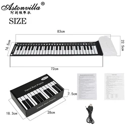 49 Key Hand Rolled Piano Portable Foldable Electronic Piano Electronic Organ USB MIDI Rechargable Keyboard Musical Instrument