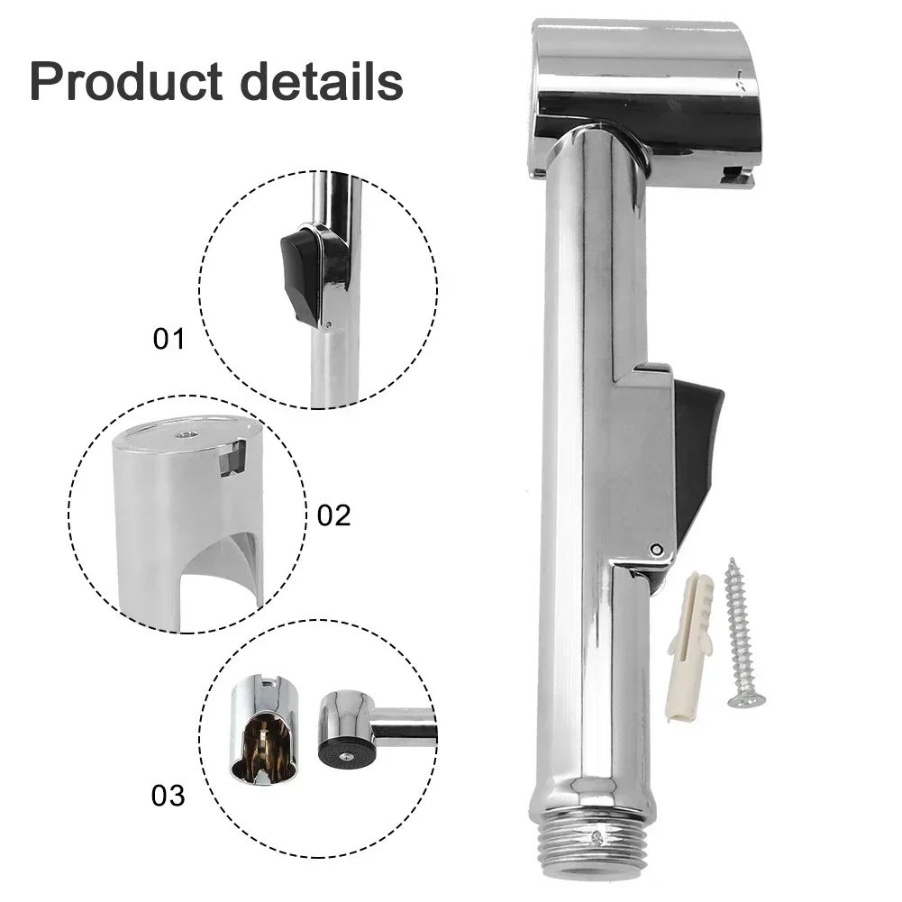 Hand Protable Bidet Sprayer Gun Holder Stainless Steel Handheld Bidet Faucet Home Bathroom Shower Head 1/2