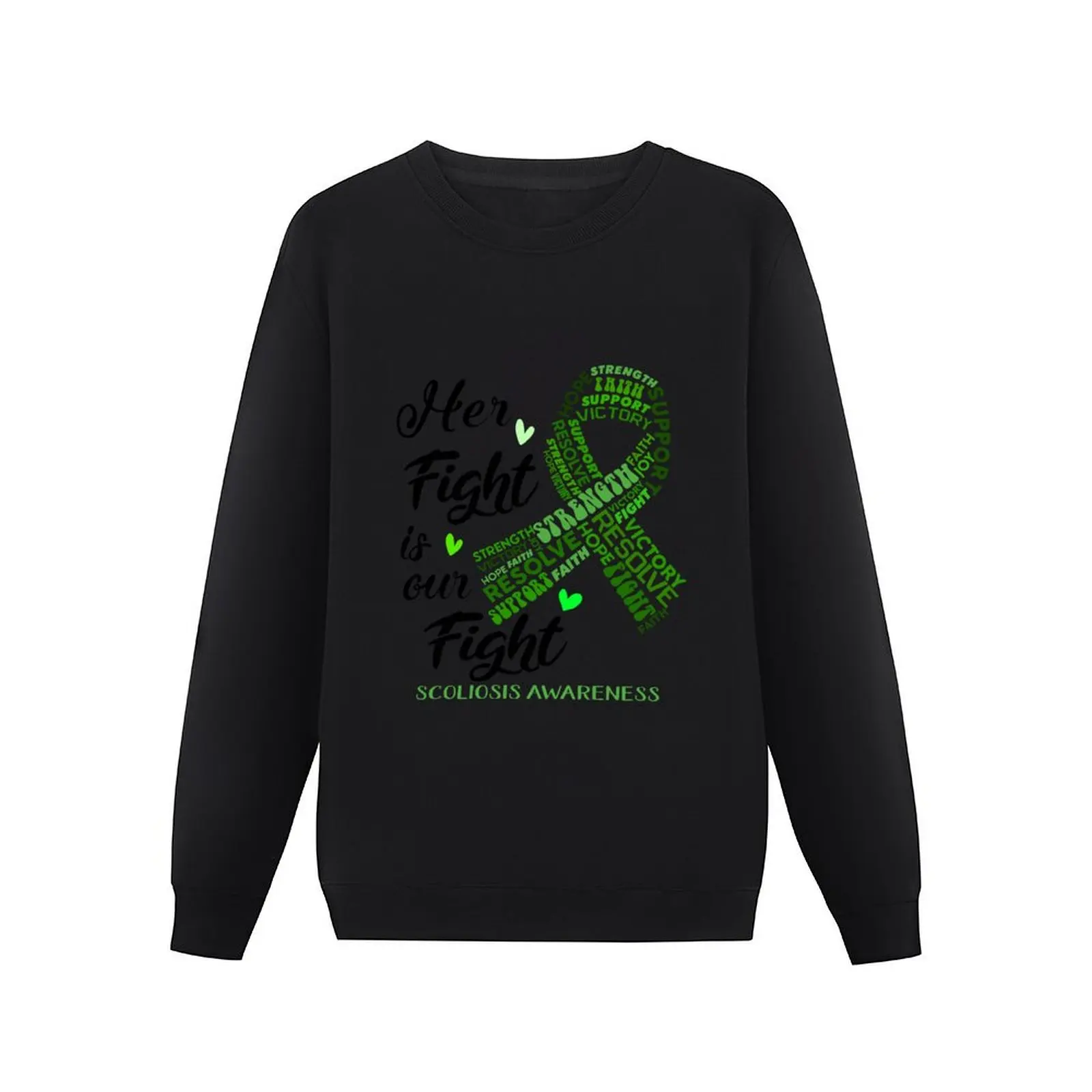 Scoliosis Warrior, Her Fight is our Fight Scoliosis Awareness Pullover Hoodie men's autumn clothes sweatshirt