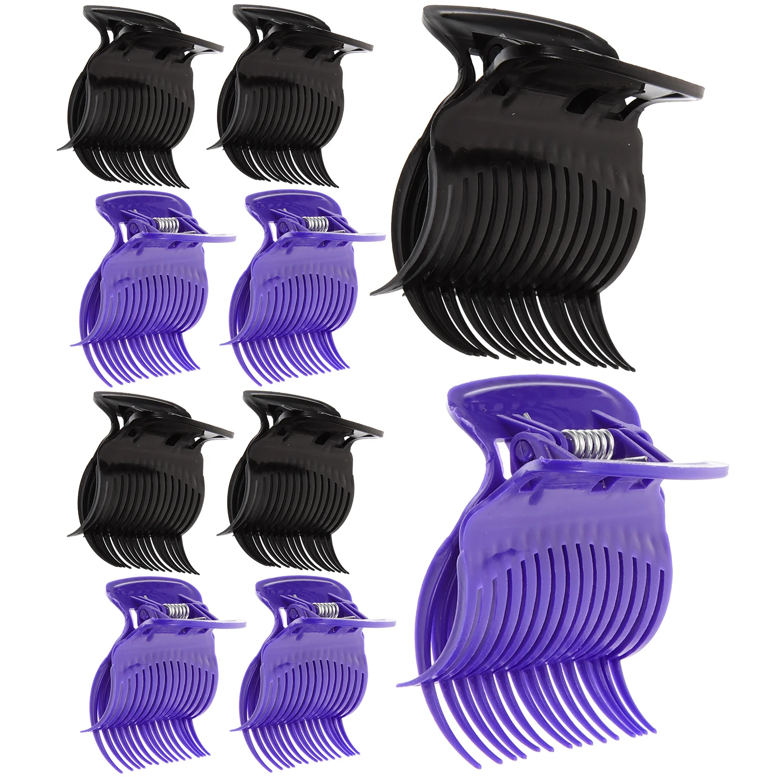 12 Pcs Hair Curling Iron Hot Roller Clip Styling Claw Care Insulation 12pcs (black 6 Purple Pcs) Curler Dye Abs Jaw Clips