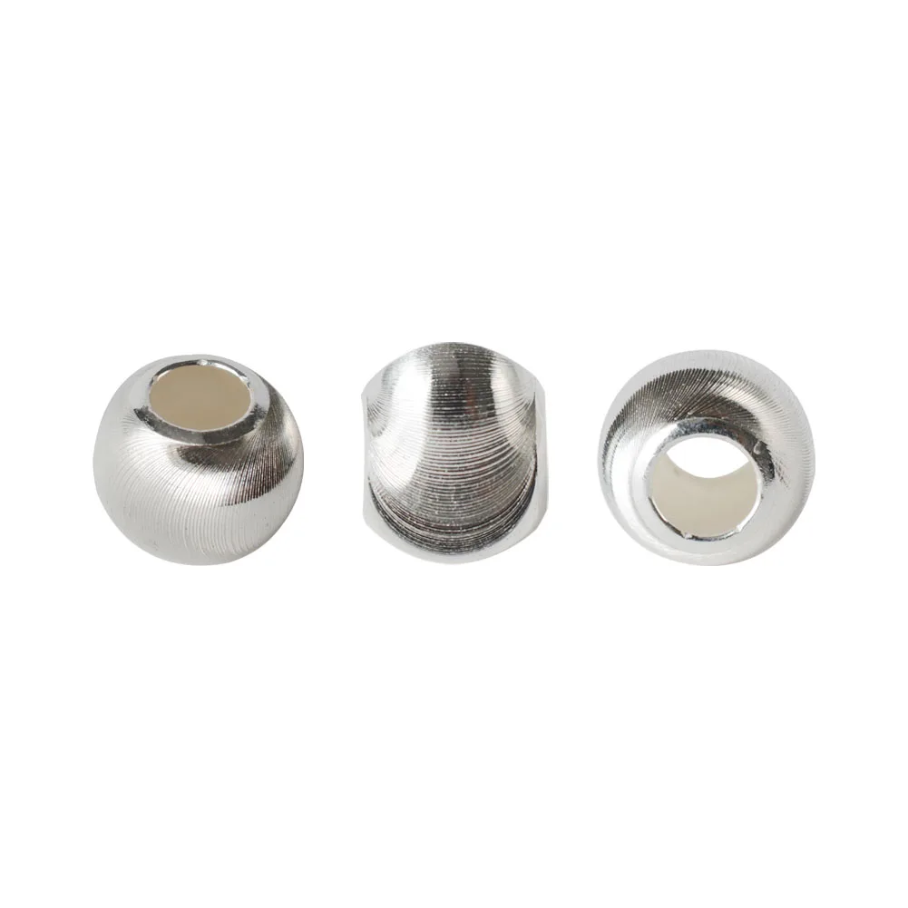 3mm-10mm solidne 925 srebrne luźne koraliki, piękne kocie oko srebrne koraliki do robienia biżuterii, 1 sztuka