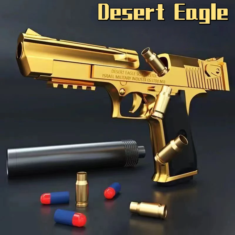 

Shell Ejection Desert Eagle Soft Foam Bullet Toy Gun Airsoft Pistol Outdoor CS Weapon for Boys Girls Shooting Game Birthday Gift