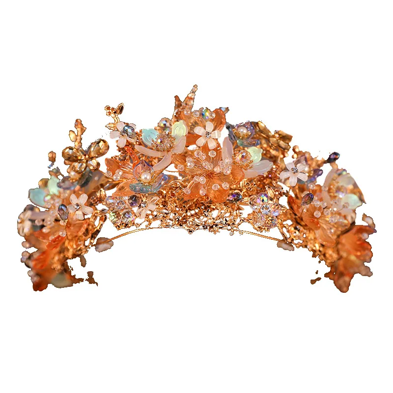 Bruids Xiuhe Hoofdtooi Chinese Bruiloft Grandeur Kwastje Coronet Oude Kostuum Hof Haaraccessoires en Jurk Accessoires