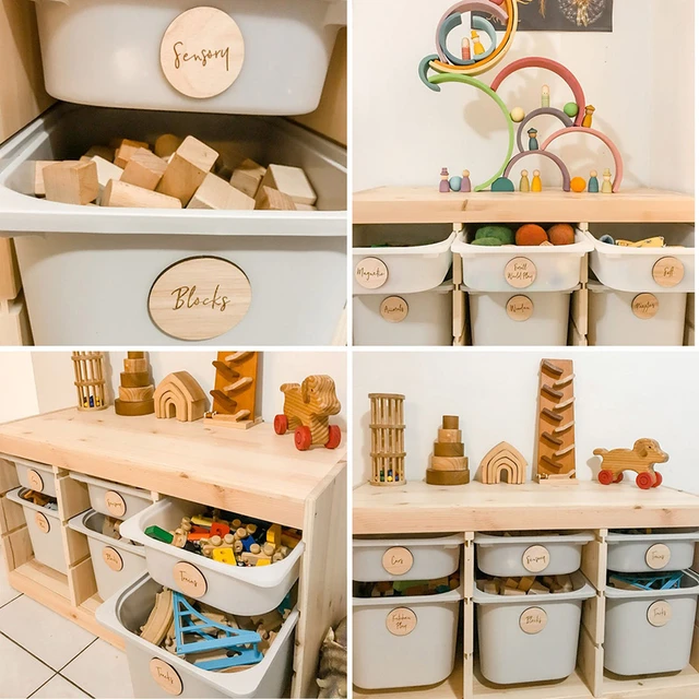 Caja organizadora de juguetes de madera personalizada suministros de oficina etiquetas de regalo con numero de habitacion etiquetas de decoracion 16 piezas AliExpress
