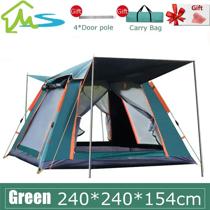 

Automatic Camping Tent with Carring Bag, Quick Open Tent, Outdoor Rainfly, Waterproof Tent for Family, Instant Setup, 4-6 Person