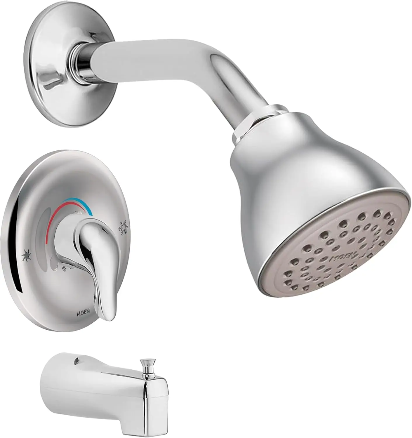 

Chrome Bathtub Trim Kit with Shower Head, Lever Handle, and Tub Spout - Temperature Control Valve Required