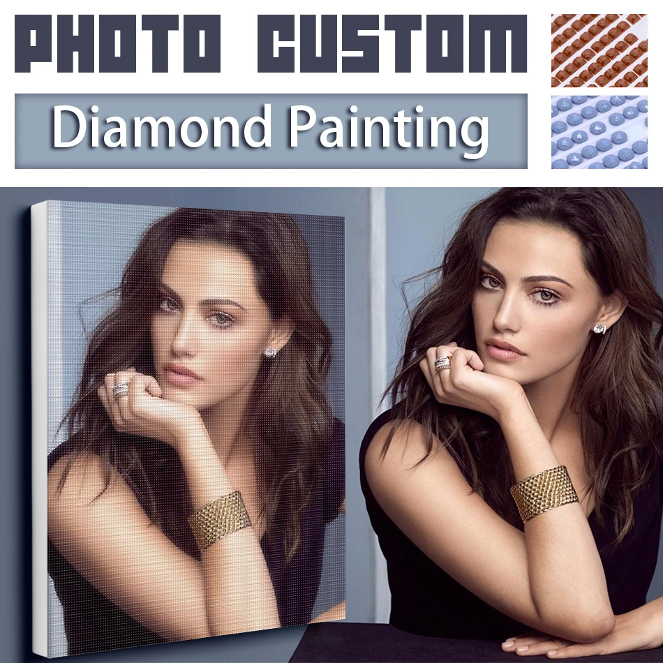 RUOPOTY صور مخصصة الماس اللوحة تخصيص صور شخصية حجر الراين 5D Diy بها بنفسك الماس التطريز بما في ذلك مجموعات الأدوات