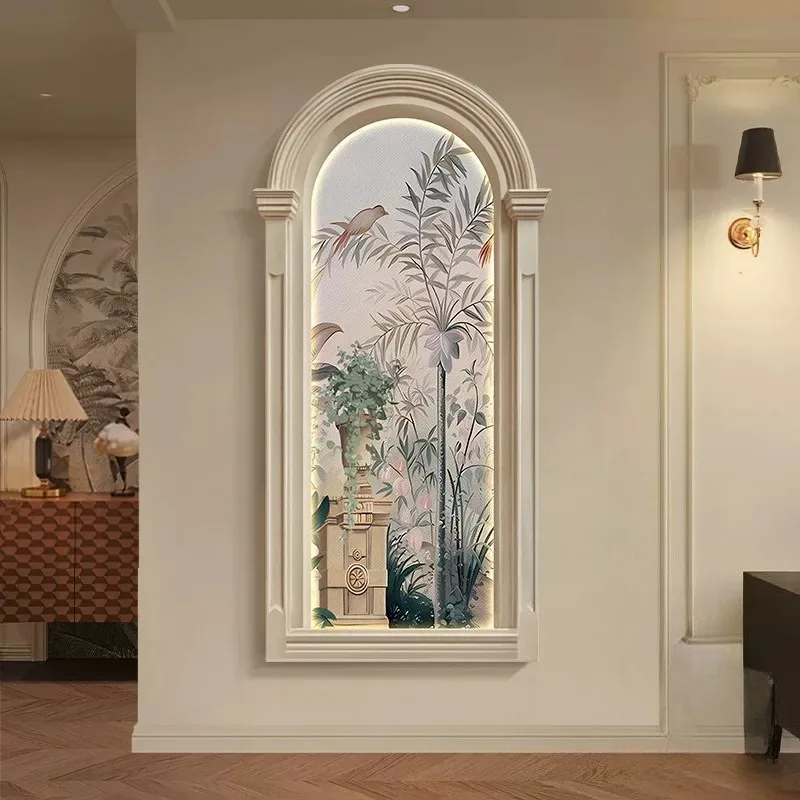 French Medieval Style Entrance Decorative Painting Retro High Aesthetic Wall Hanging for Living Room Corridor