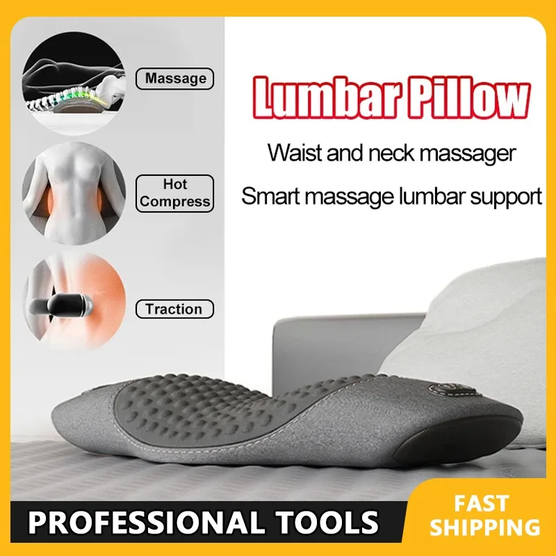 

Нагревательный и вибрационный массажер для спины, подушка для талии — поддерживающая рельефная подушка для массажа с плоской талией и защитой лежа