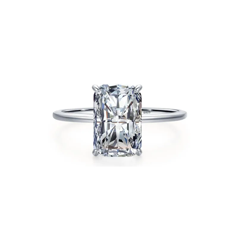 

Apexelle Brand Luxury Jewelry 925 Sterling Silver Rings Classic Rectangle Zircon Ring For Women Premium Jewelry