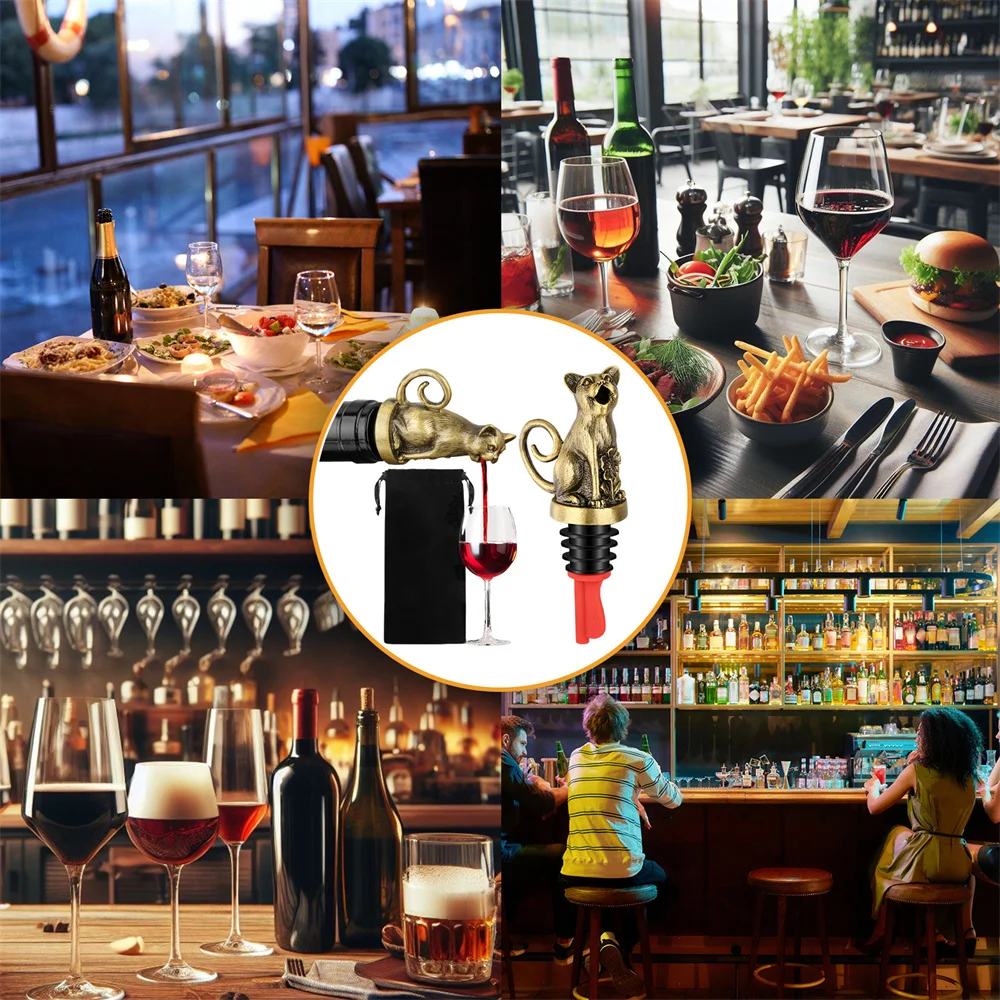 جميل القط/الكلب ديكور مدفق النبيذ سدادات رواية النبيذ هدية أدوات المطبخ البار #6