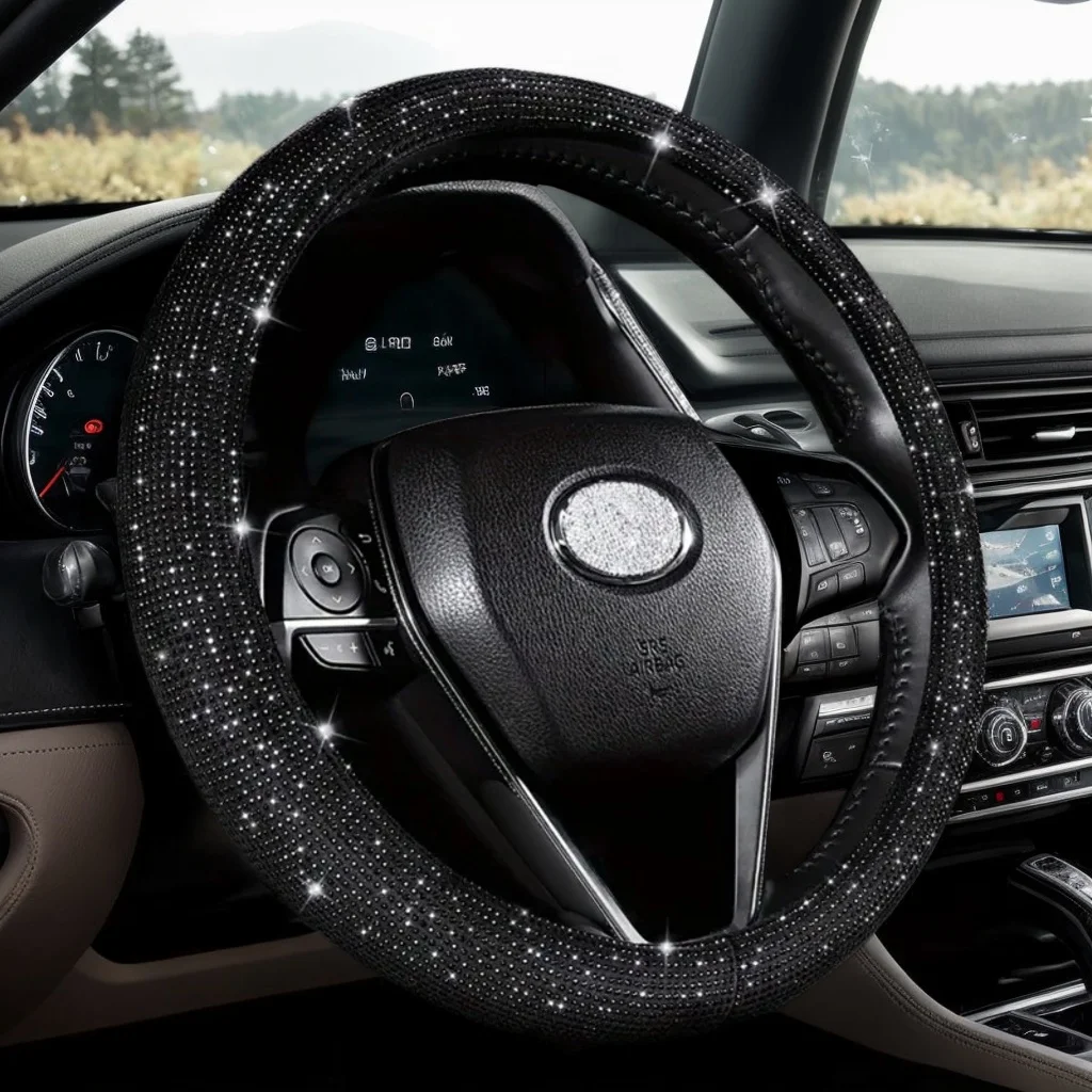 

Эластичный чехол на руль из искусственной кожи из углеродного волокна - без внутреннего кольца, многоцветный автоаксессуар