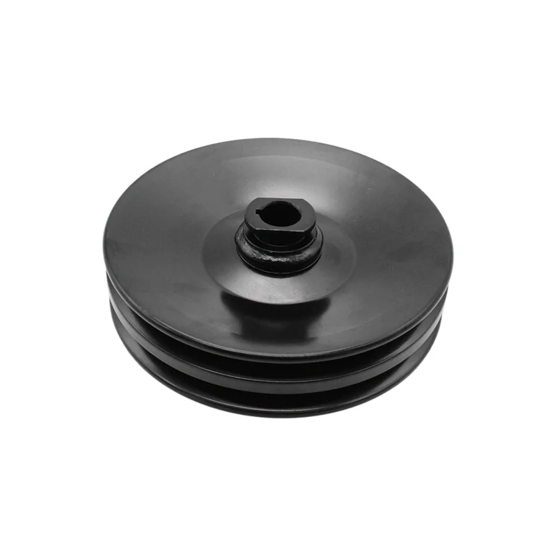 

Black Double Groove Power Steering Pump Pulley Key Way Parts For GM SBC BBC Chevy 350 454