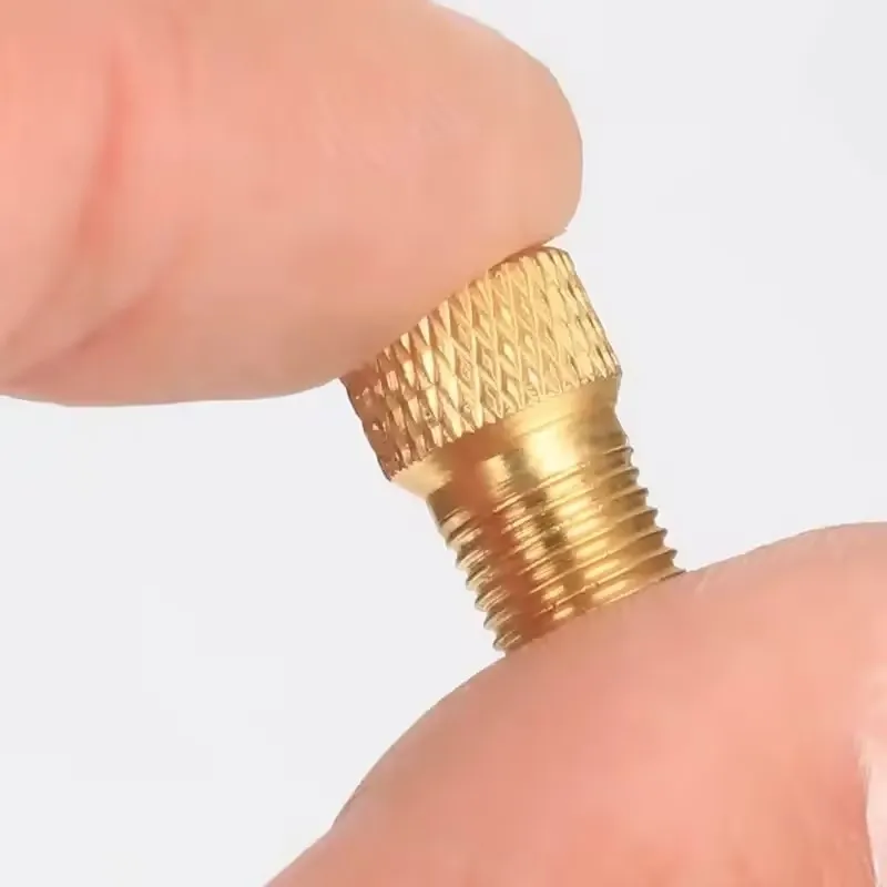 Fahrrad Presta zu Schrader Adapter Fahrradreifenventiladapter Kupfer Goldfarben Fahrradpumpen-Reifenventilverbinder F/V zu A/V Konverter – Detail 7