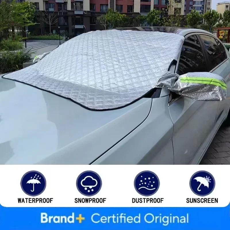 Windshield Cover for Ice and Snow, for Snow, Ice, UV, Mirror Protector, Windproof Sunshade Cover for Cars, Common to Most Cars