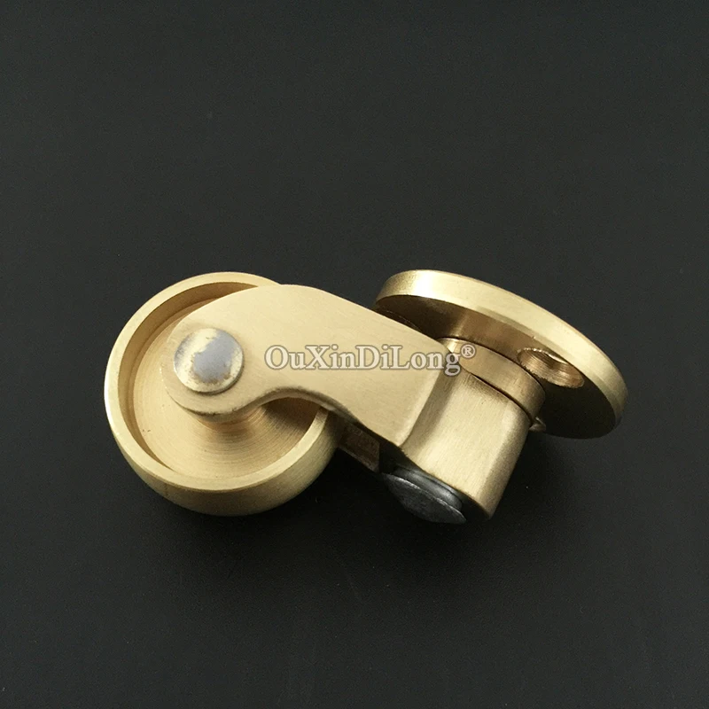 4PCS 1'' Solid Brass/Brass+Rubber Casters Table Chair Couch Furniture Castors 360° Rotation Wheels Furniture Rollers Load 150KG