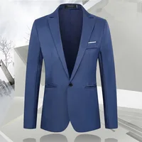 Traje ajustado a la moda de otoño para hombre, chaqueta subtlety Formal informal de negocios con solapa de Color puro, traje ligero de lujo de manga larga, ropa de calle