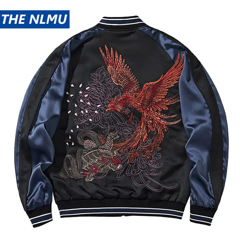 

Мужская бейсбольная куртка с вышивкой, весенне-осенняя уличная одежда, японские сувенирные куртки Sukajan, университетские пальто унисекс