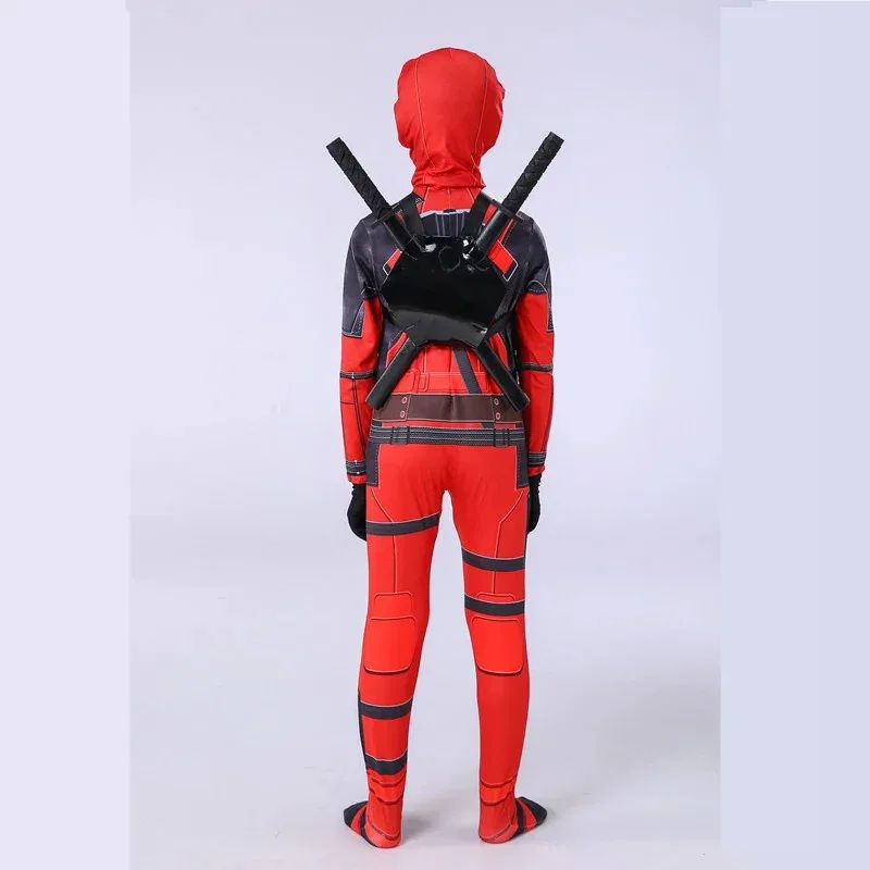 Deadpool Cosplay Kids Mask Suit Jumpsuit Superhero Bodysuit Halloween Party Spider Man Costume Adult Children Outfits