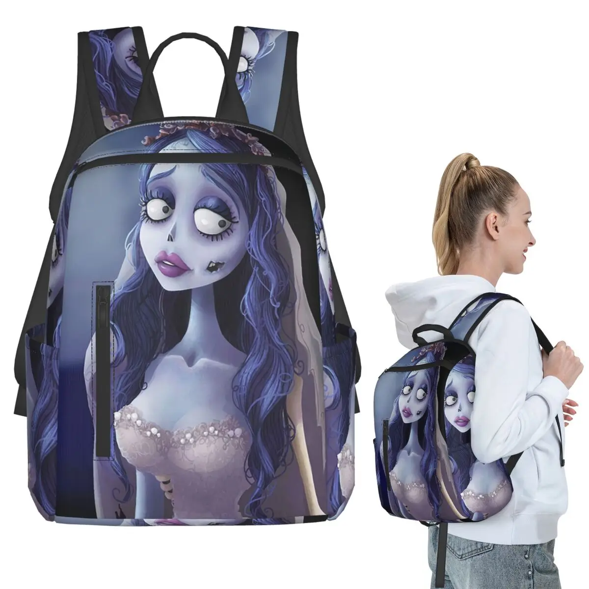 

Emily The Corpse Bride Backpack Student BookBag Kids School Bag Laptop Shoulder Bags Men Women