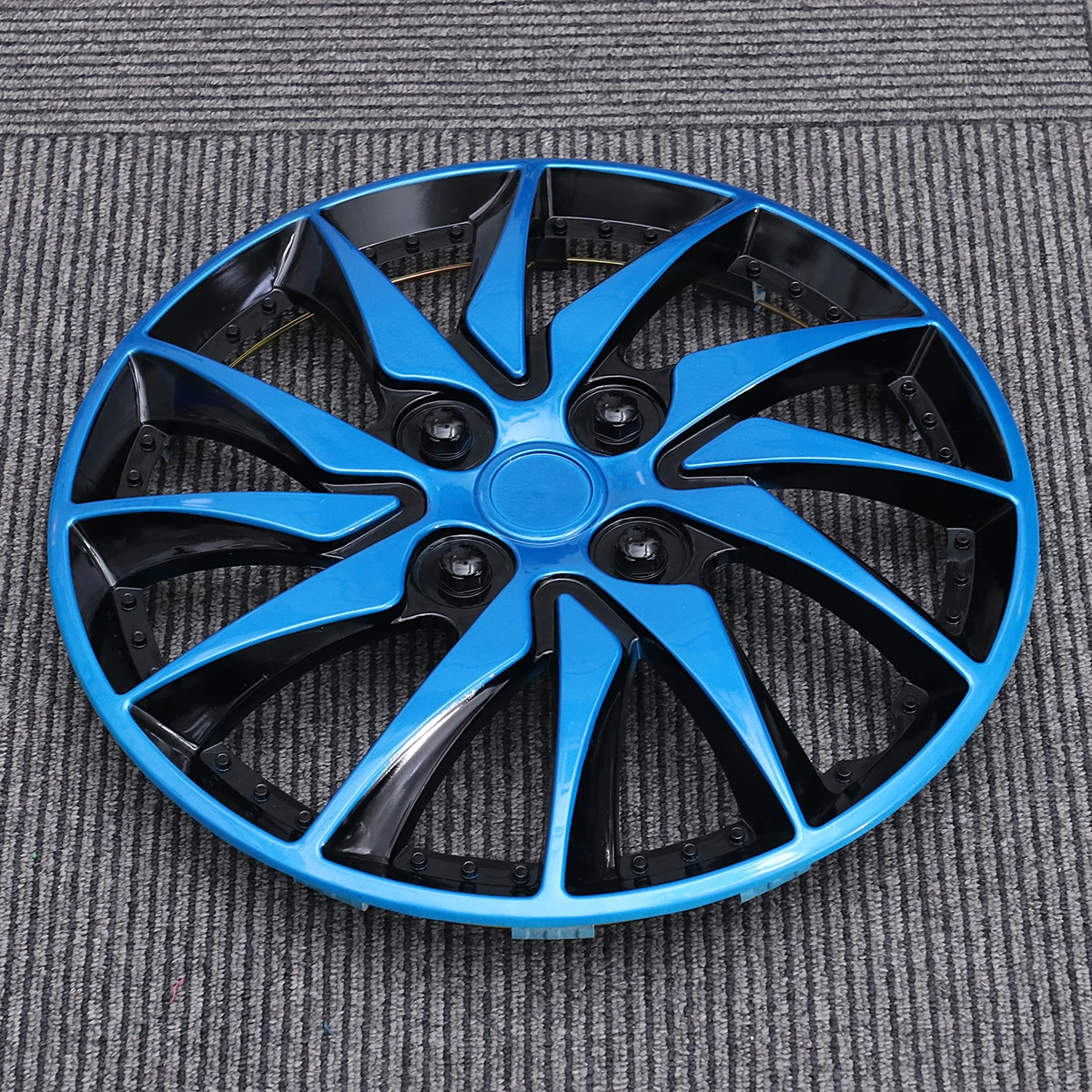 1Pc 14 Inch Car Wheel Cap Case Hubcap for Car Hub Cap Auto Refit Accessory (Blue Black)