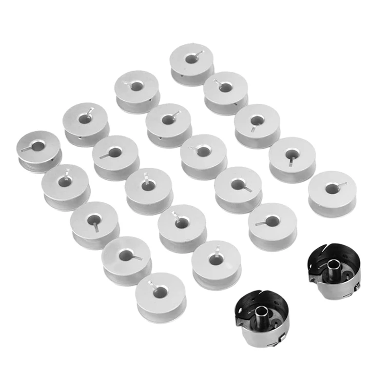 SEWS-20 Spools And 2 Spool Boxes Household Machine Bobbin Case Vintage Sewing Machine Accessories