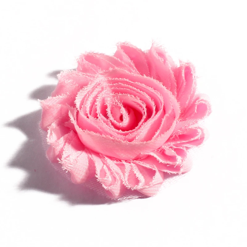 10pcs 2.6 ''15 Farben künstliche weiche schäbige ausgefranste Chiffon Dekorationen Stoff Blumenstrauß für Hochzeit Braut Girlande nach Hause – Detail 9