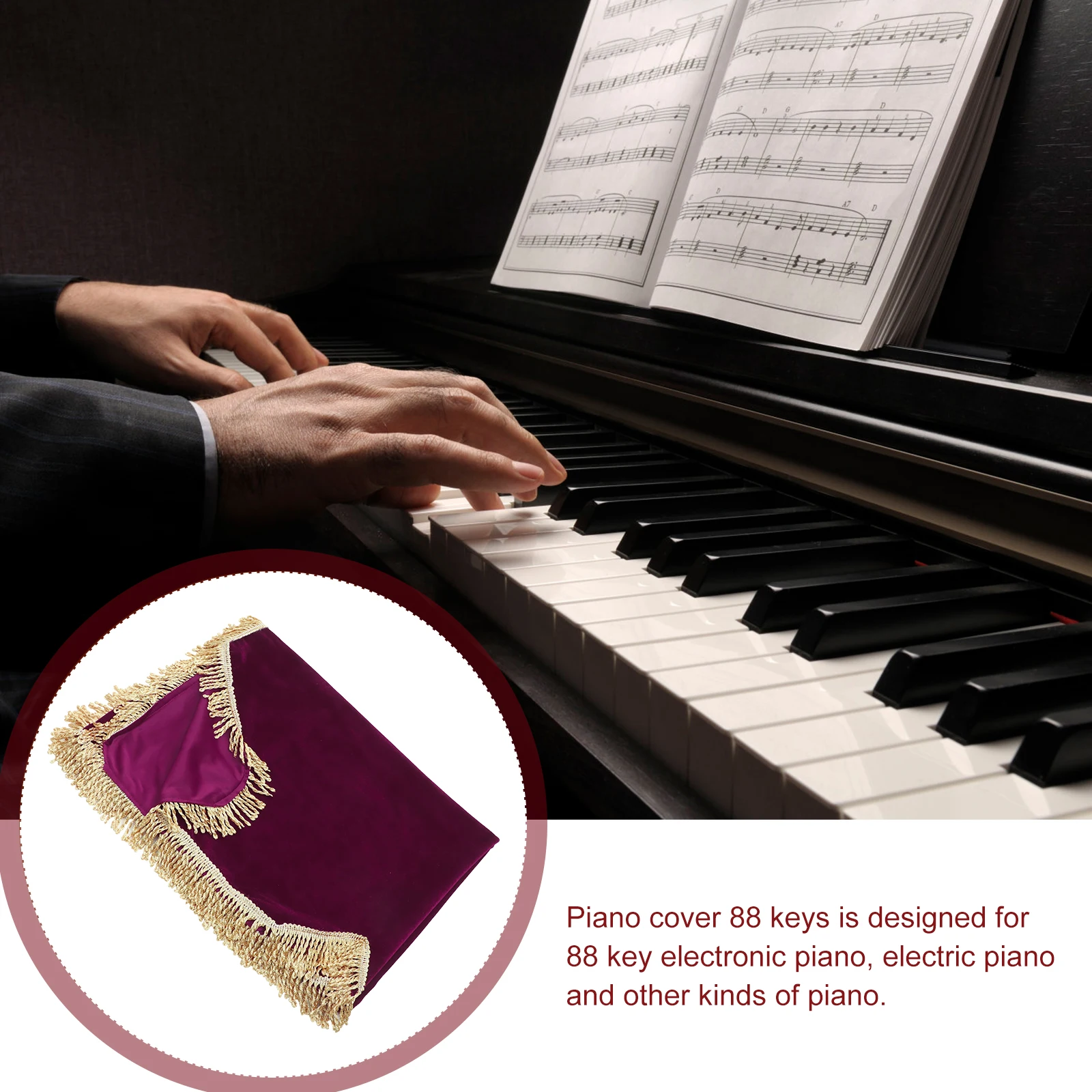 

Comfortable 88 Key Piano Cover Green Velvet For Digital Keyboard Protection And Visual Appeal