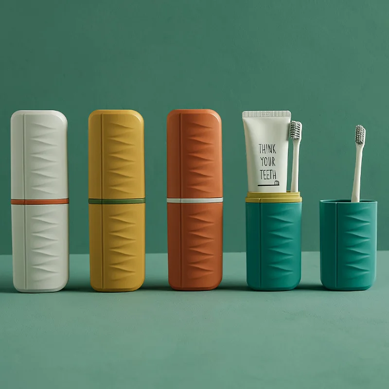 Creative Travel Toothbrush Cup Outdoor Business Trip Mouthwash Storage Cup Plastic Portable Capsule Toothbrush Box Set