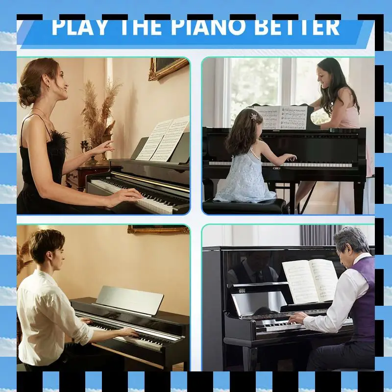 

Piano Accessories Kit No Side White Keys Leather On The Piece Piano Keys Leather Piano Accessories 52Mm