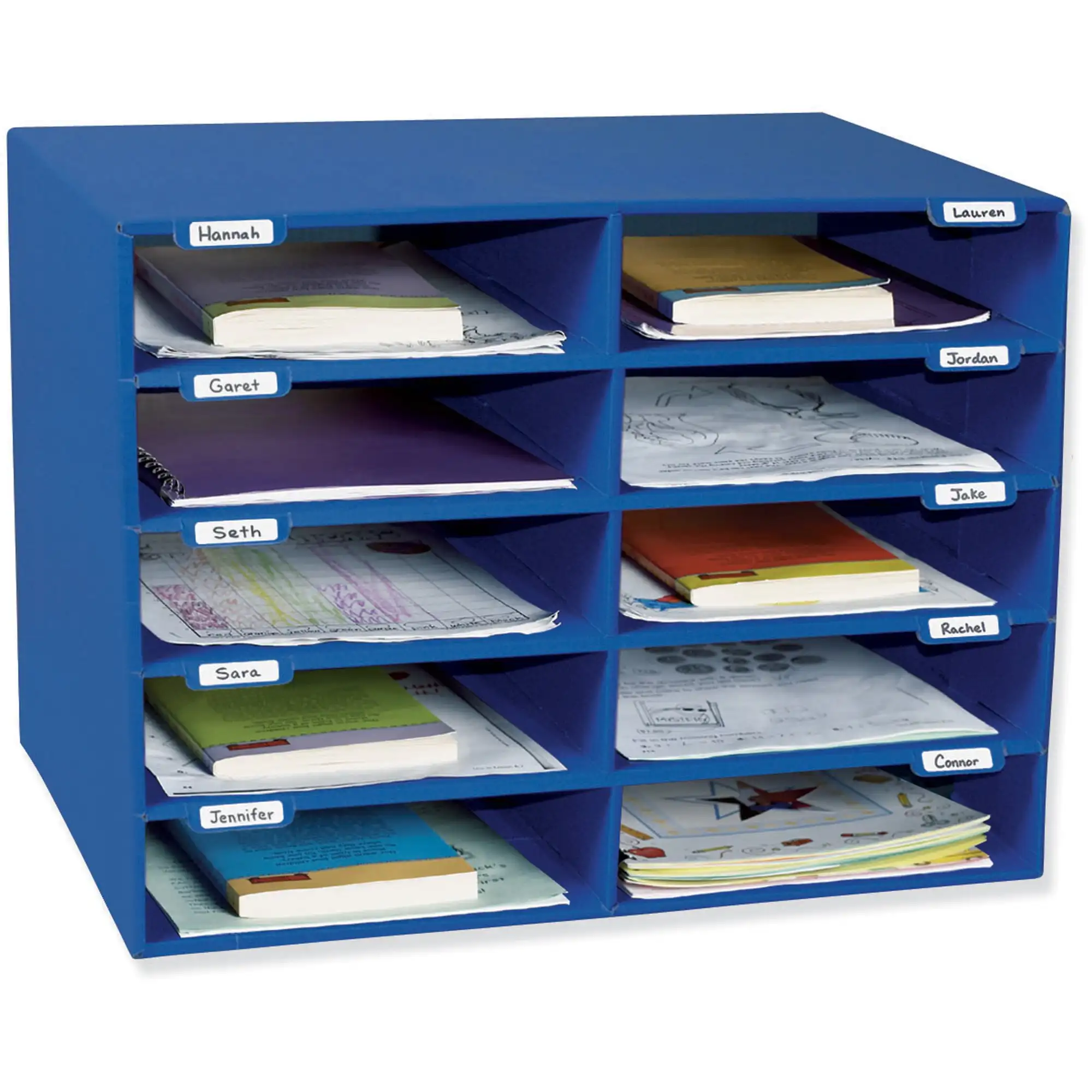 

Classroom Keepers 10 Slot Mailbox, 3" x 10" x 12.5" Slots Blue Features removable cast iron finish Easy to assemble