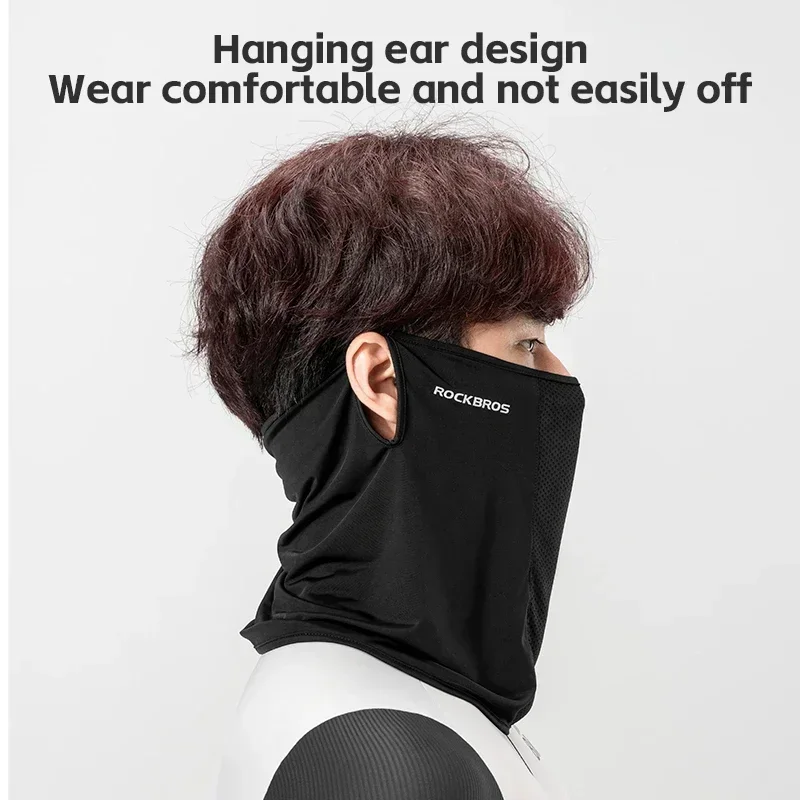 ROCKBROS Summer Face Scarf Breathable Scarf Running Hiking Sports Multicam Scarf Neck Cool Feeling Ice Silk Cycling Face Mask