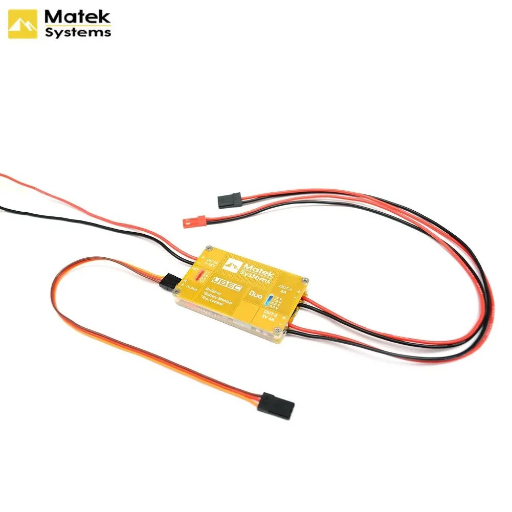 Matek DUO U4A2P regulator, multi-axis flight control, dual-channel UBEC 4A + 4A with remote control switch