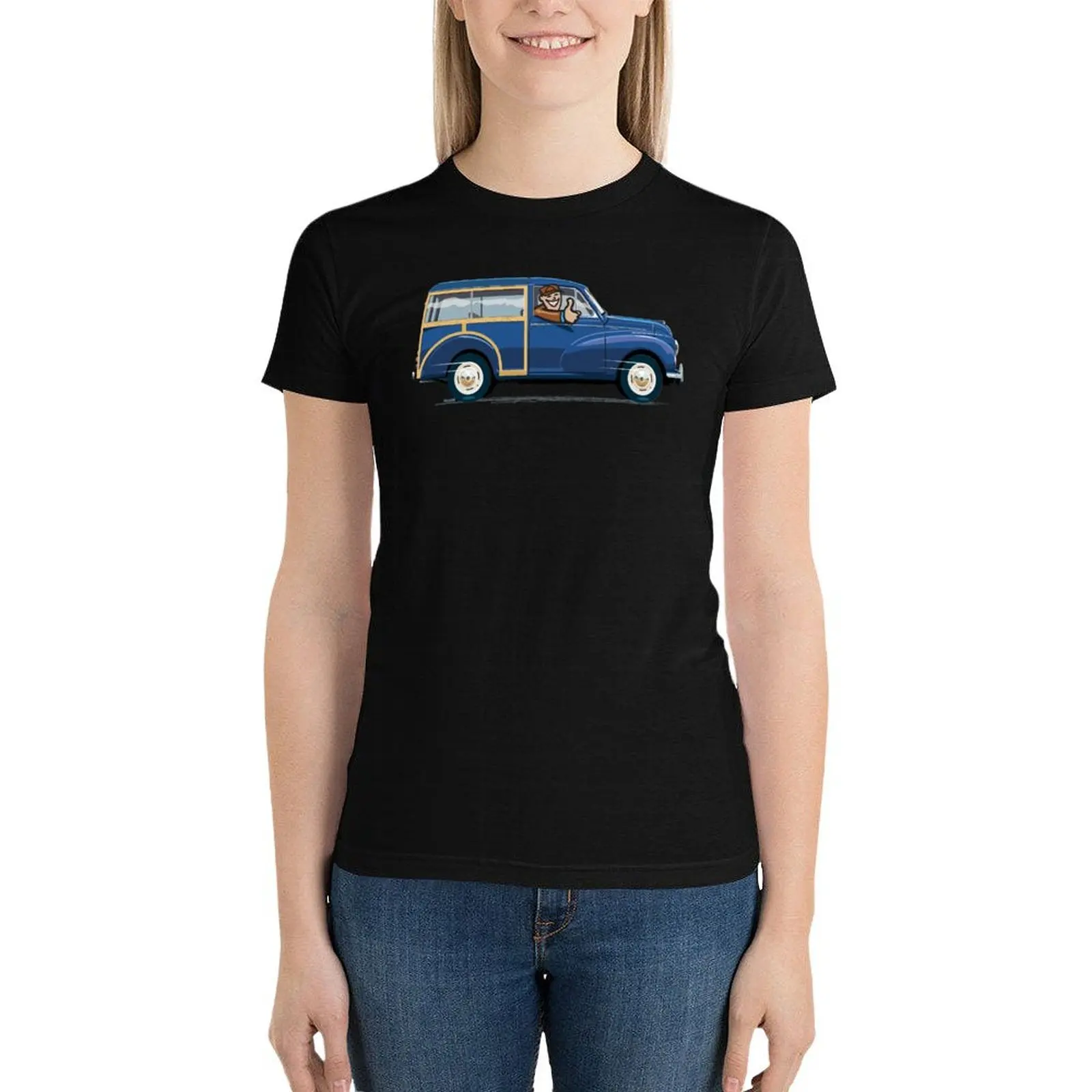 Morris Minor Traveller in Trafalger Blue T-Shirt summer clothes aesthetic clothes funny t shirts for Women