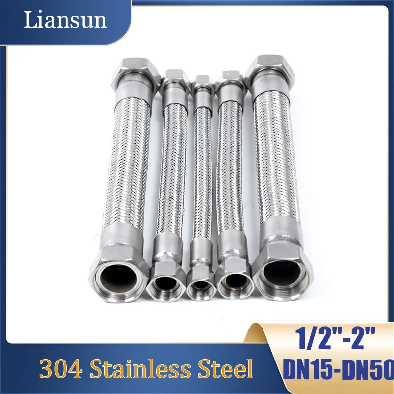 

304 Stainless Steel Bellow Industrial Use 1/2" 3/4" 2" Braided Soft Tube Resistant High Temperature Steam and High Pressure Hose