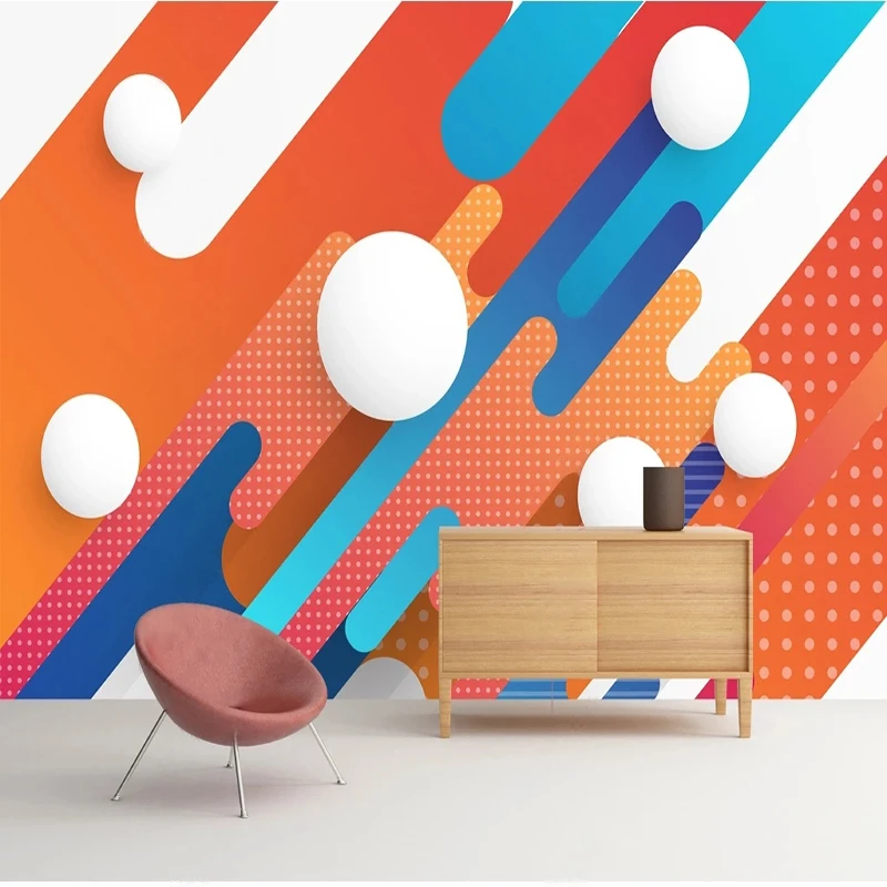 

Custom Photo Wallpaper Modern Character Color Geometric Solid Sphere Mural Living Room Bedroom Home Decor Creative 3D Wall Paper