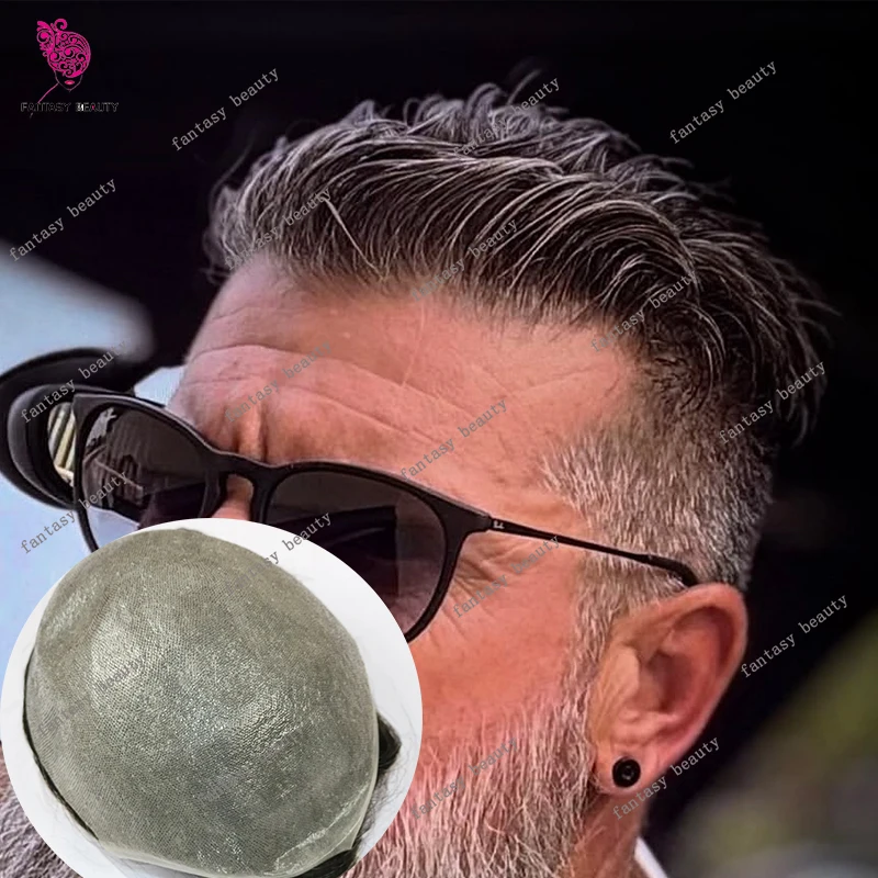 

Vloop плотность 80% # 1B50 # 1b65 # 1b80 Белый Черный 100% Человеческие Волосы Мужской Парик Замена Системы Детали для мужского парика 0,02 мм Тонкая кожа FulL