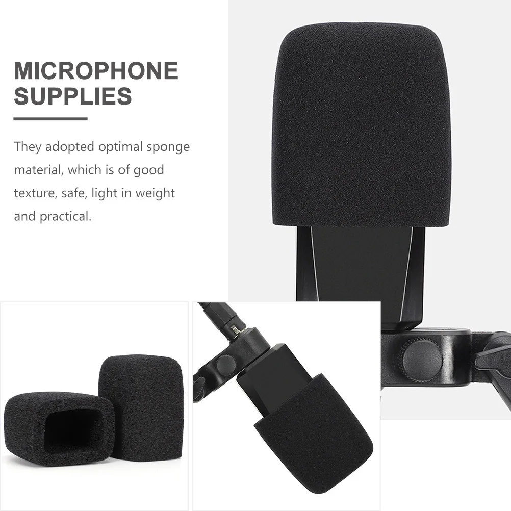 

2Pcs Universal Supple Sponge Microphone Dust Covers Easy Install Replace Professional Mic Covers Ktv Microphone Supplies