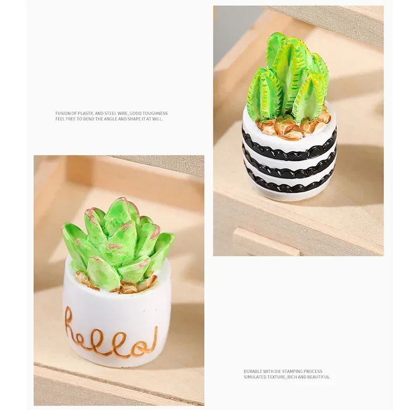 1 pz resina artificiale cactus in vaso mini piante grasse muschiose per la casa ufficio decorazione da tavolo micro ornamenti paesaggistici