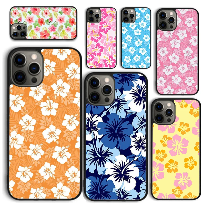 Hibiscus Retro Hawaiian Flower Phone Case for iPhone 16 15 SE2020 6 7 8 Plus for Apple 13 11 12 14 Mini Pro Max Cover fundas