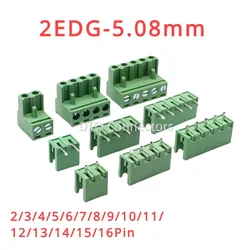 10Pcs/Lot Pitch 5.08mm Terminal Block Connector 2EDG 5.08mm 2-16 Pin Pcb Screw Connector Terminal Block KF2EDG Socket PCB Screw