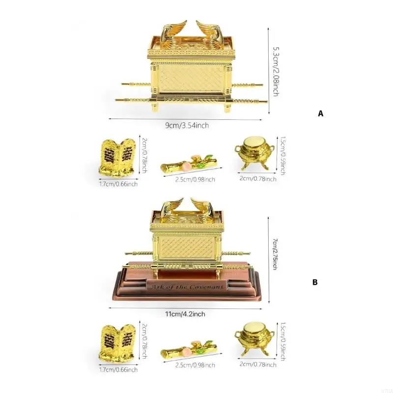 Elegant Israeli Home Cabinet Mini Ark of the Covenant Replicas Model Historic Religious Statue Figurine for Home Spiritual 87HA