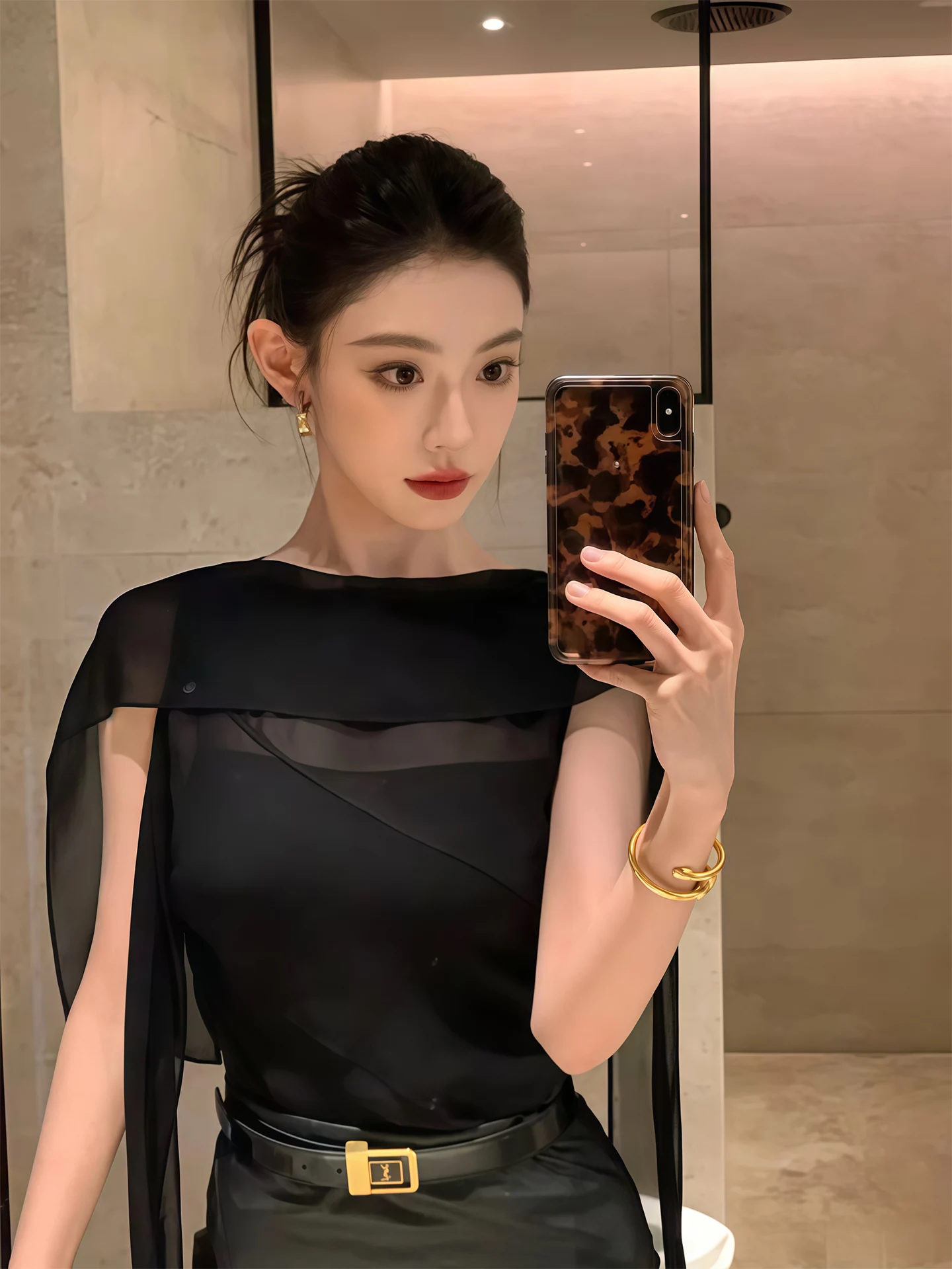 

Amor Top of the Food Chain Sister Detail Matched irt Two-Piece Set Loose Fit Long Sve Collar Pure Color Commute Sle