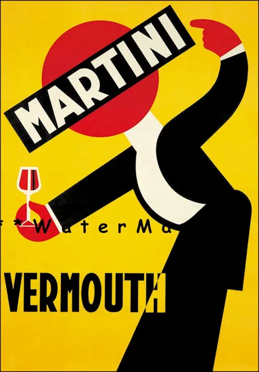 Vermouth Martini Vintage Poster Print Italian Liquor Wine Advertising Art