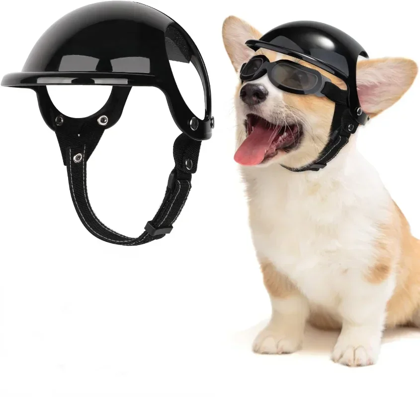 

Dog Helmet Small Dogs Pet Motorcycle Helmet Hat with Ear Holes Sport Dog Hard Hat Outdoor Bike Doggy Cap for Dogs and Cat