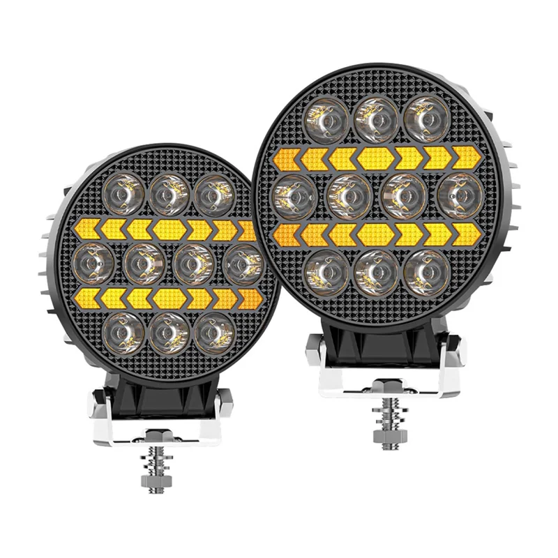 جولة 4 بوصة سيارة LED أضواء العمل يوم تشغيل أضواء لشاحنة ATV UTV SUV دراجة نارية عربة مقطورة قارب #4
