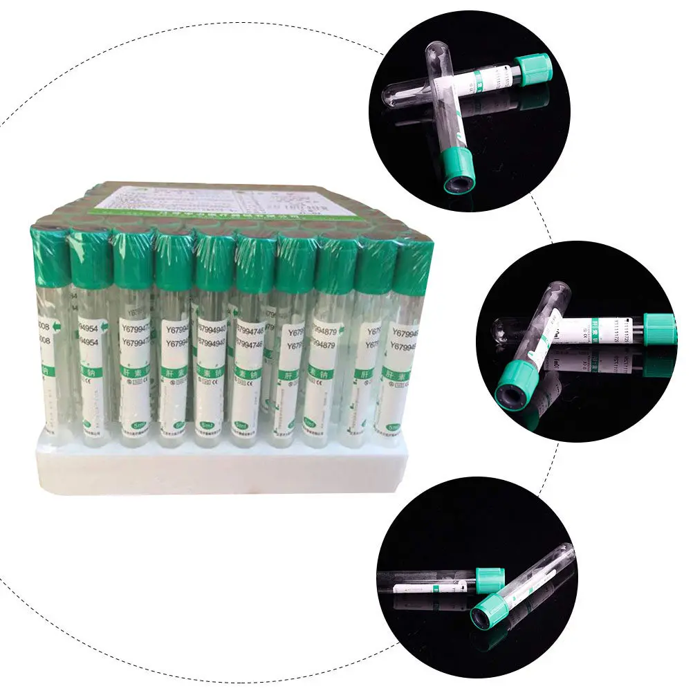 100Pcs Sodium Tubes Transparent Glass Test Tubes for Blood Collection Plasma Biochemistry Laboratory Centrifuge